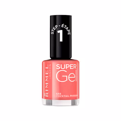Rimmel Super Gel, 12 ml, Corallo, Cocktail Passion, Bottiglia, Spazzola, BUTYL ACETATE, ETHYL ACETATE, NITROCELLULOSE, ACETYL ...