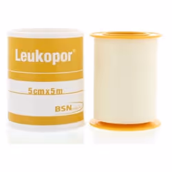 BSN medical Leukopor, 500 x 5 cm, Rettangolare, Bianco, Giallo, CE, 1 pz