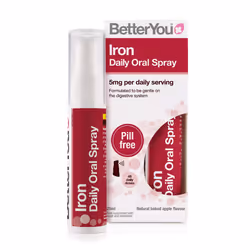 BetterYou Iron Daily Oral Spray, Caldaie, Spray, Water, sucrose, Sodium Ferric EDTA, ferric ammonium citrate, preservative: p ...