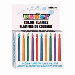 Unique Party 34099 candela e fontana luminosa per torta Multicolore 10 pz