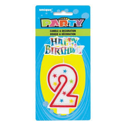 Unique Party 37312 candela e fontana luminosa per torta Multicolore 1 pz