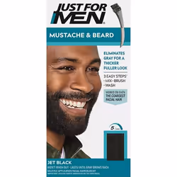 Just For Men Mustache & Beard, Barba, Baffi, Nero, 14 g, Gel, 1 pz, Scatola