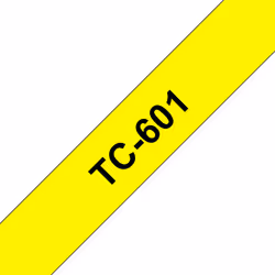 Brother TC-601, Nero su giallo, TC, Brother, P-touch PT2000, PT3000, PT500, PT5000, PT8E, 1,2 cm, 7,7 m