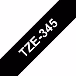 Brother TZE-345, Bianco su nero, TZe, Trasferimento termico, Brother, PT-2100VP, PT-7600, PT-2430PC, PT-2700, PT-9600, PT-970 ...