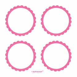 Amscan 157750-103, Rosa, Rotondo, 5 fogli, 5,1 cm, 5,1 cm, 4 pz