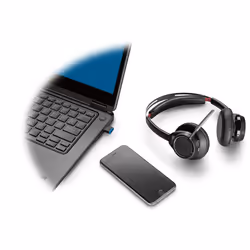 POLY Voyager Focus UC B825-M Auricolare Wireless A Padiglione Ufficio Bluetooth Nero - Vista aggiuntiva 4