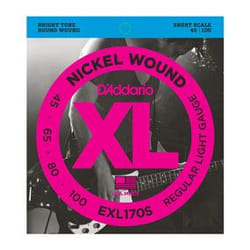 D'Addario EXL170S corda per strumenti musicali Basso 4 pz Acciaio Chitarra