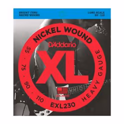 D'Addario EXL230, Chitarra, Acciaio, Basso, 4 pz