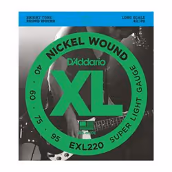 D'Addario EXL220TP, Chitarra, Acciaio, Basso, 4 pz