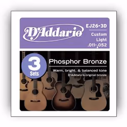D'Addario EJ26-3D, Chitarra, Acciaio, Acustico, 18 pz