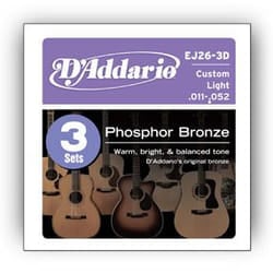 D'Addario EJ26-3D corda per strumenti musicali Acustico 18 pz Acciaio Chitarra