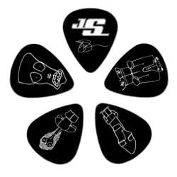 Planet Waves 1CBK6-10JS plettro 10 pz Celluloide Nero, Bianco