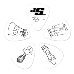 Planet Waves 1CWH4-10JS plettro 10 pz Celluloide Nero, Bianco