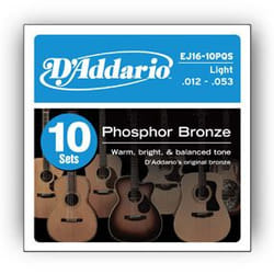D'Addario EJ16-10P corda per strumenti musicali Acustico 60 pz Acciaio Chitarra