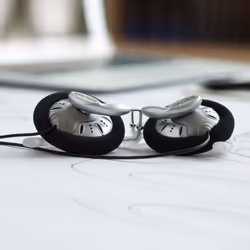 Koss KSC75 Cuffie Cablato A clip MUSICA Nero, Argento