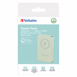 Verbatim Charge 'n' Go Polimeri di litio (LiPo) 10000 mAh Carica wireless Verde - Vista aggiuntiva 4
