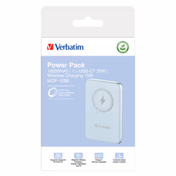 Verbatim Charge 'n' Go Polimeri di litio (LiPo) 10000 mAh Carica wireless Blu - Vista aggiuntiva 4