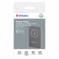 Verbatim Charge 'n' Go Polimeri di litio (LiPo) 10000 mAh Carica wireless Grigio - Vista aggiuntiva 4