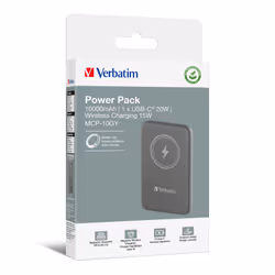Verbatim Charge 'n' Go Polimeri di litio (LiPo) 10000 mAh Carica wireless Grigio - Vista aggiuntiva 5