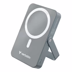 Verbatim Charge 'n' Go Magnetic Wireless, 10000 mAh, Polimeri di litio (LiPo), Carica wireless, 35 W, Grigio