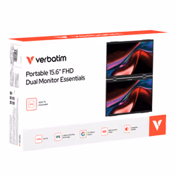 Verbatim Portable 15.6" FHD Dual Monitor Essentials Monitor portatile Nero 39,6 cm (15.6") LCD 1920 x 1080 Pixel - Vista aggiuntiva 4