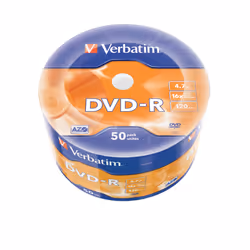 Verbatim DVD-R Matt Silver 50PK Wrap Spindle, DVD-R, Fuso, 50 pz, 4,7 GB