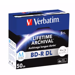 Verbatim MDISC, 50 GB, BD-R DL, Portagioielli, 5 pz