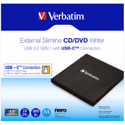 Verbatim 43886 Masterizzatore CD/DVD Esterno - USB 3.2 Gen1 Type-C - Vista aggiuntiva 4