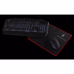 SureFire Silent Flight 320 Tappetino per mouse per gioco da computer Nero, Rosso