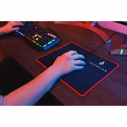 SureFire Silent Flight 320 Tappetino per mouse per gioco da computer Nero, Rosso - Vista aggiuntiva 4