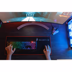 SureFire Silent Flight 680 Tappetino per mouse per gioco da computer Nero, Rosso
