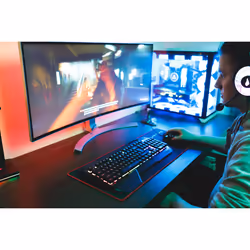 SureFire Silent Flight 680 Tappetino per mouse per gioco da computer Nero, Rosso - Vista aggiuntiva 4