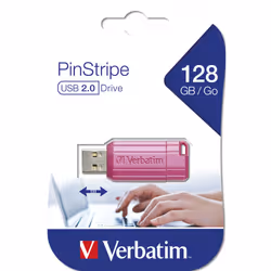 Verbatim PinStripe unità flash USB 128 GB USB tipo A 2.0 Rosa - Vista aggiuntiva 4