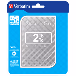 Verbatim Disco rigido portatile Store 'n' Go USB 3.0 da 2 TB Argento - Vista aggiuntiva 5