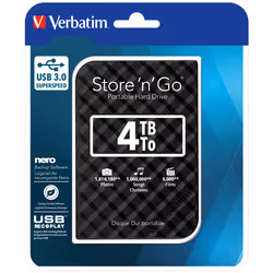 Verbatim Disco rigido portatile Store 'n' Go USB 3.0 da 4 TB Nero - Vista aggiuntiva 4