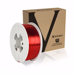 Verbatim 55054 materiale di stampa 3D Polietilene Tereftalato Glicole (PETG) Rosso, Trasparente 1 kg
