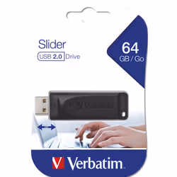 Verbatim Slider - Memoria USB da 64 GB - Nero - Vista aggiuntiva 5