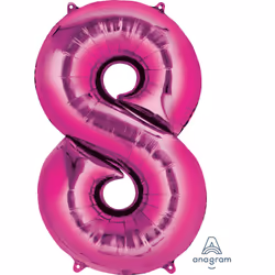 Amscan 2829601, Pallone giocattolo, Lamina, Rosa, Numero, 55 cm, 5 pz