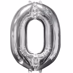 Amscan 3195401, Pallone giocattolo, Lamina, Argento, Numero, 50 cm, 5 pz