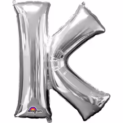 Amscan 3303211, Pallone giocattolo, Lamina, Argento, Lettera, 40 cm, 5 pz