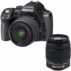 Pentax K-500 + SMC -DA 18-55mm + SMC -DA 50-200mm, 16,28 MP, 4928 x 3264 Pixel, CMOS, Full HD, 590 g, Nero