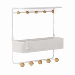 Umbra Estique A muro Metallo, Legno Naturale, Bianco - Vista aggiuntiva 4
