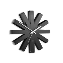 Umbra - Ribbon Orologio da parete, 30 cm, Acciaio, Nero