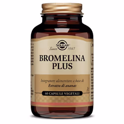 Solgar Bromelina Plus 60 Capsule è un integratore alimentare a base di estratti di ananas per aiutare la digestione, il drena ...