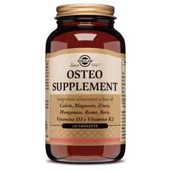 Osteo Supplement di Solgar è un integratore utile per rinforzare ossa e denti, contiene calcio, vitamina D, Magnesio e altri  ...