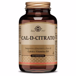 Solgar Cal D Citrato è un integratore alimentare con calcio citrato e vitamina D, studiato per supportare la funzionalità mus ...