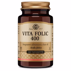 Solgar Vita Folic 400 è un integratore alimentare a base di acido folico, essenziale per la divisione cellulare e la crescita ...