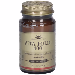Solgar Vita Folic 400 Integratore di Acido Folico per Gravidanza 100 Tavolette