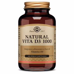 Solgar Natural Vita D3 1000 è un integratore alimentare indicato per favorire il benessere e per rinforzare il sistema immuni ...