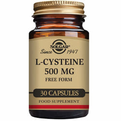 Solgar Amino Cisteina 500 Integratore per Capelli e Unghie 30 Capsule Vegetali